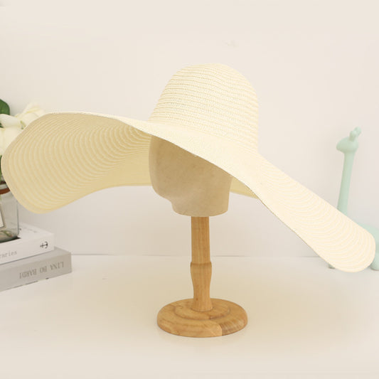 Women's Oversized Brim Foldable Sunscreen Straw Hat