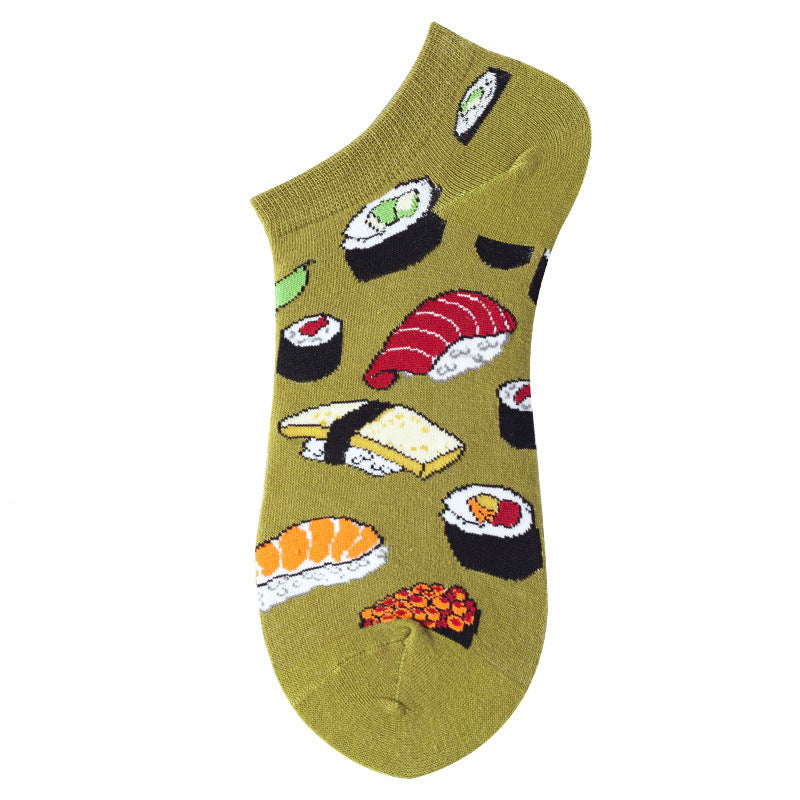 Women's Shallow Mouth Oil Painting Avocado Socks