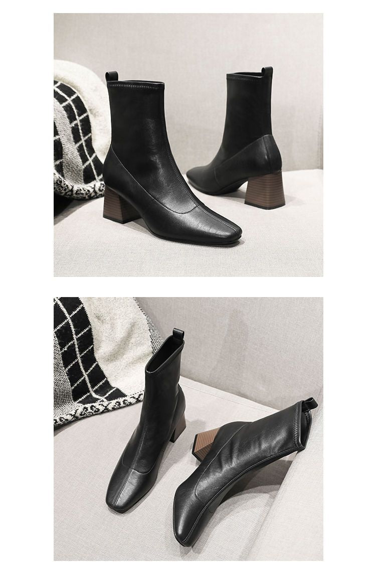 Stylish Minimalist Retro Design Womens Boots