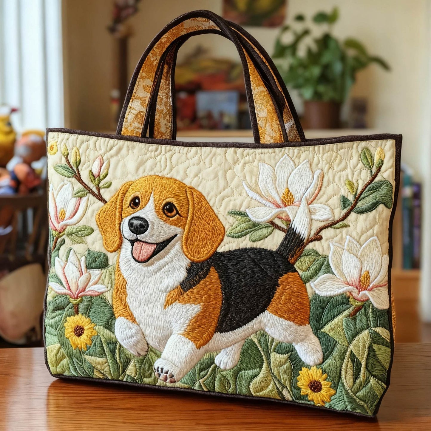 New Digital-print Tote Bag With A Personalized Floral Design In Canvas
