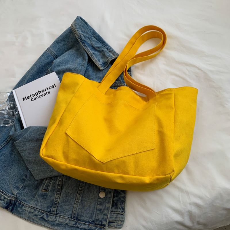Japanese Lazy Style Solid Color Casual Large Capacity Shoulder Bag