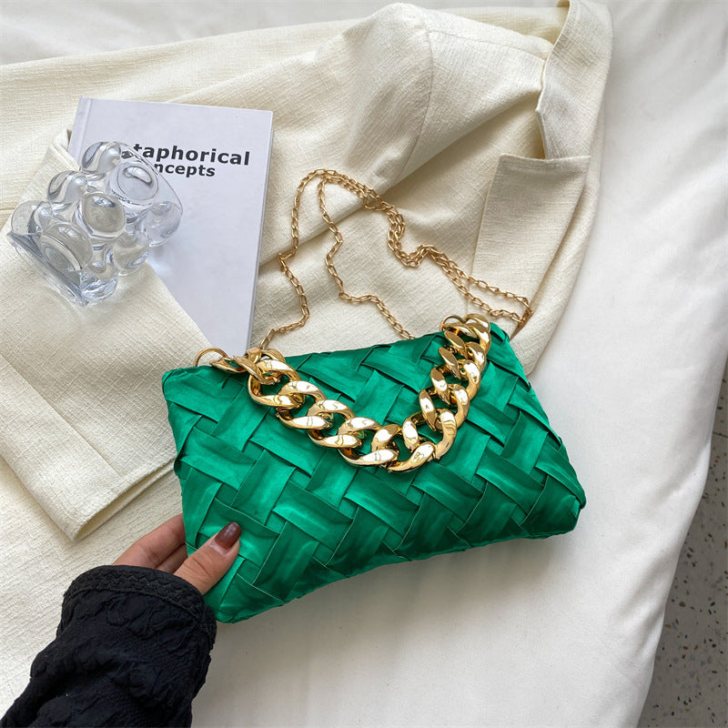 Simple Chain Shoulder Bag Solid Color Fashion
