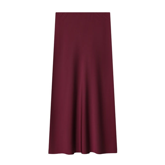 Silk Satin Texture Simple And Fashionable Straight Skirt For Women
