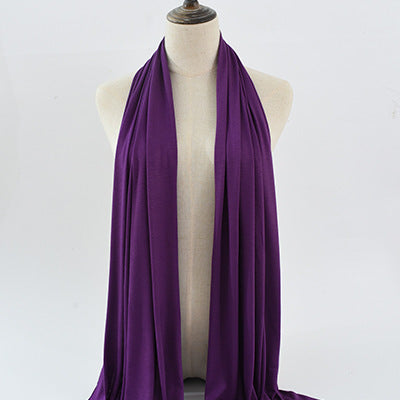 Solid Color Rayon Jersey Women's Scarf Mercerized Cotton Modal Kerchief