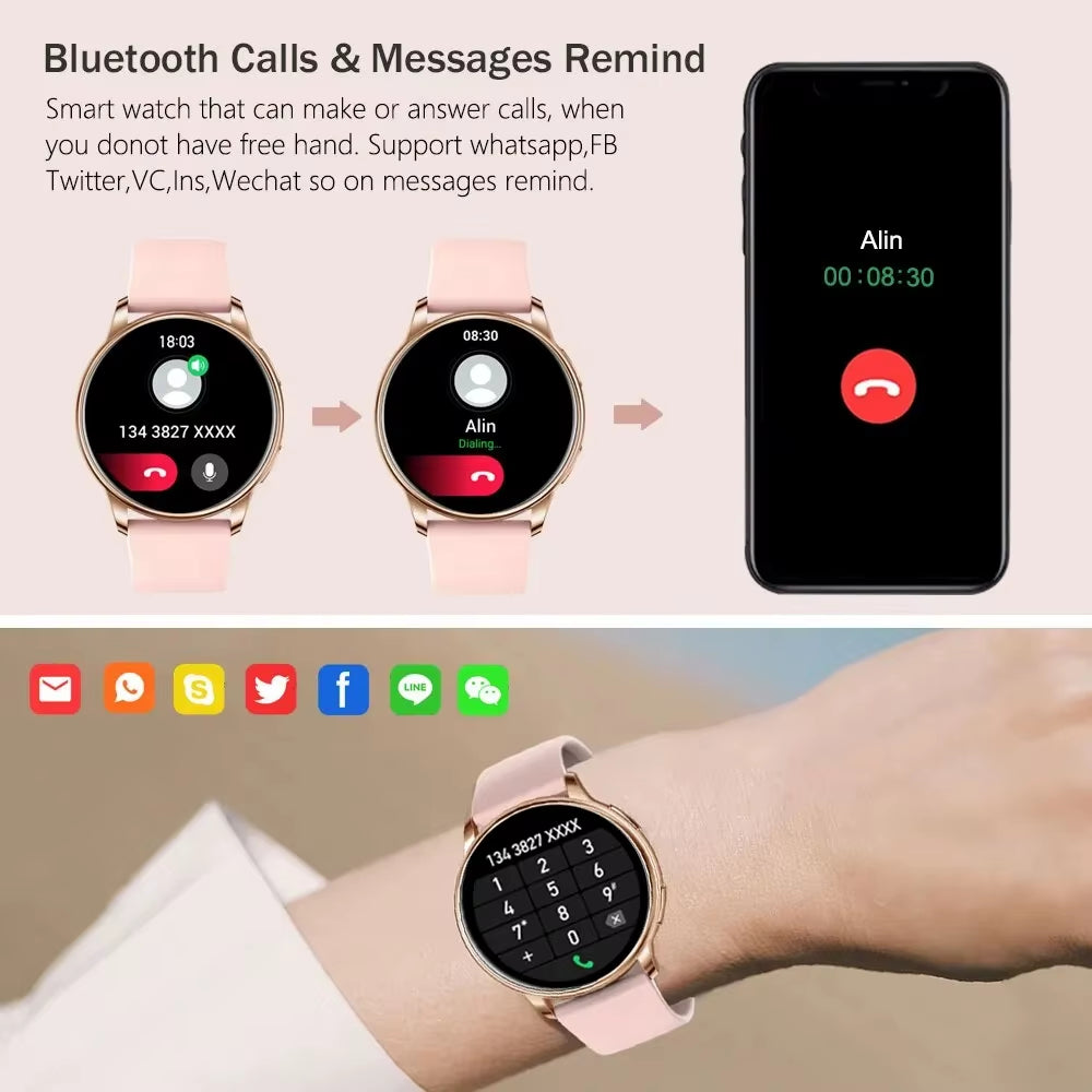 Smart Watch 2025 Bluetooth Calls Waterproof Smartwatch Men Watches Women Sport Fitness Bracelet Custom Watch Face Waterproof New