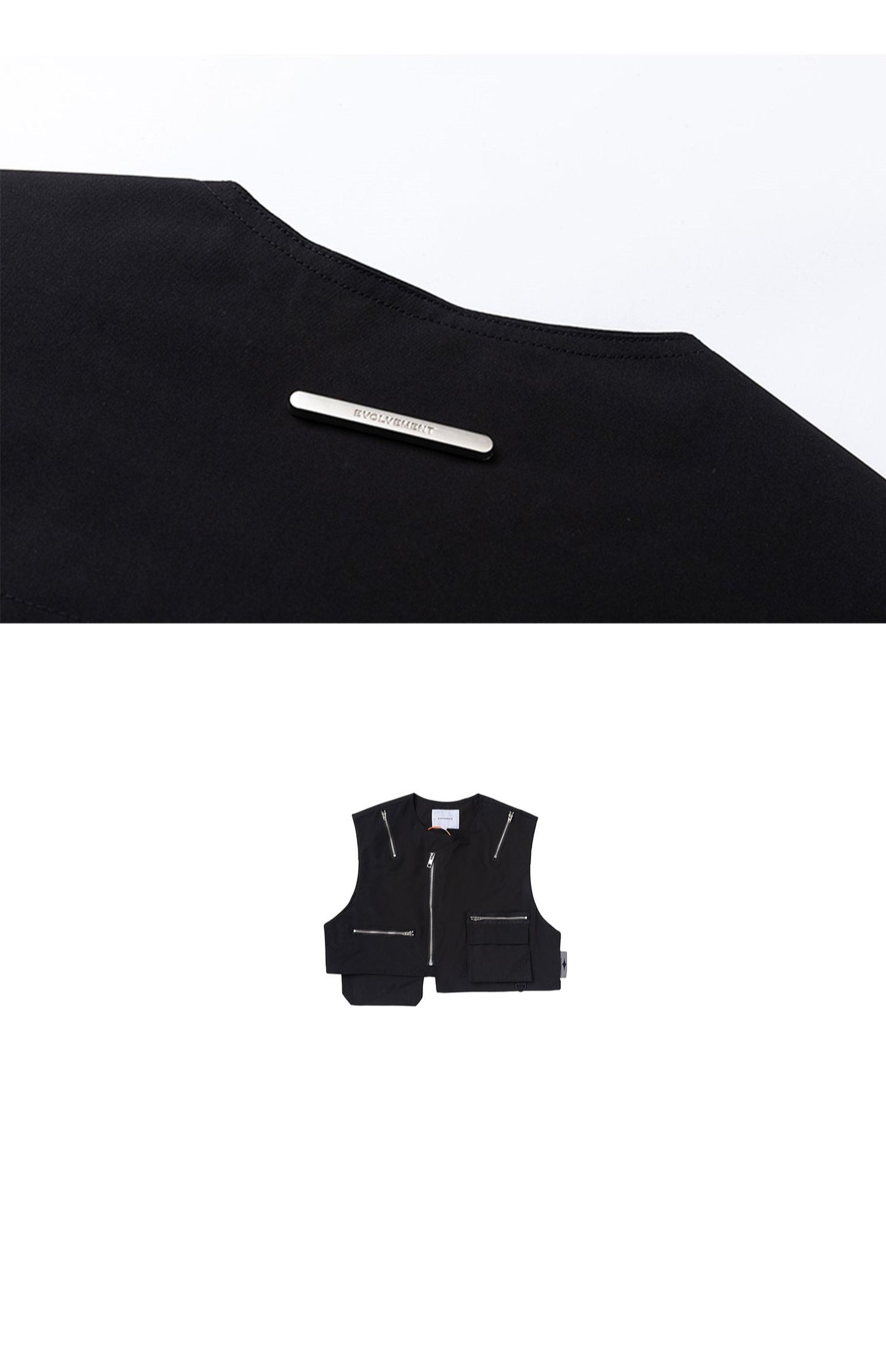 High Street Hip-hop Vibe Style Dark Multi-zip Sleeveless Waistcoat Summer