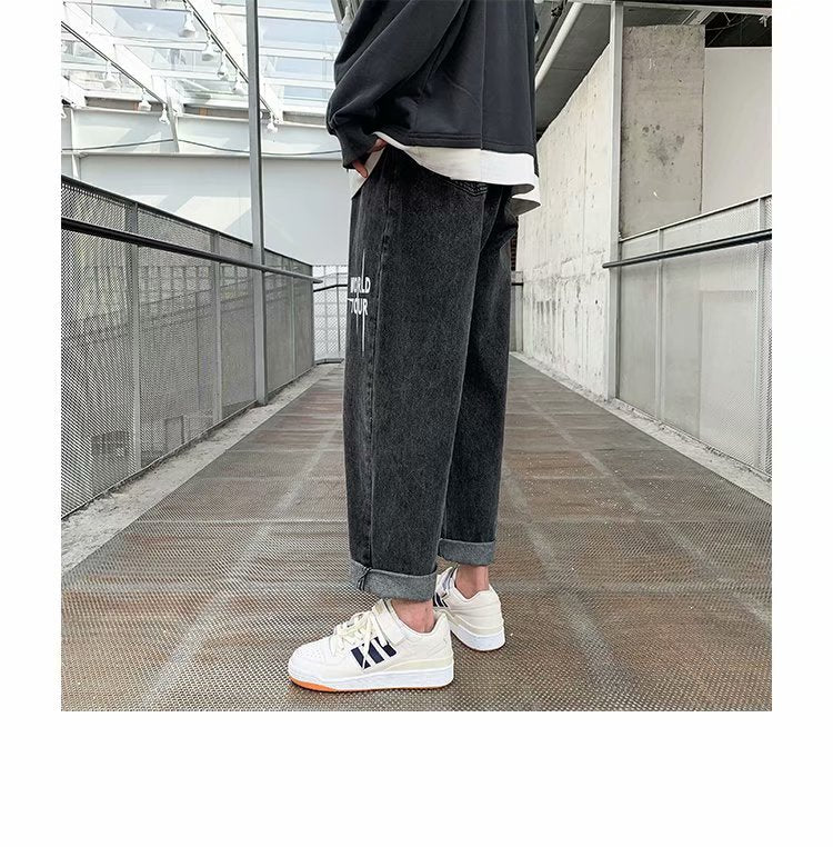 Jeans Men's Straight Tube Loose Fitting Korean Version