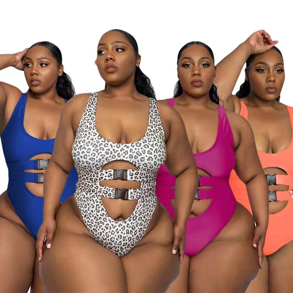Leopard Bikini Fat Woman Beach Belt Swimsuit