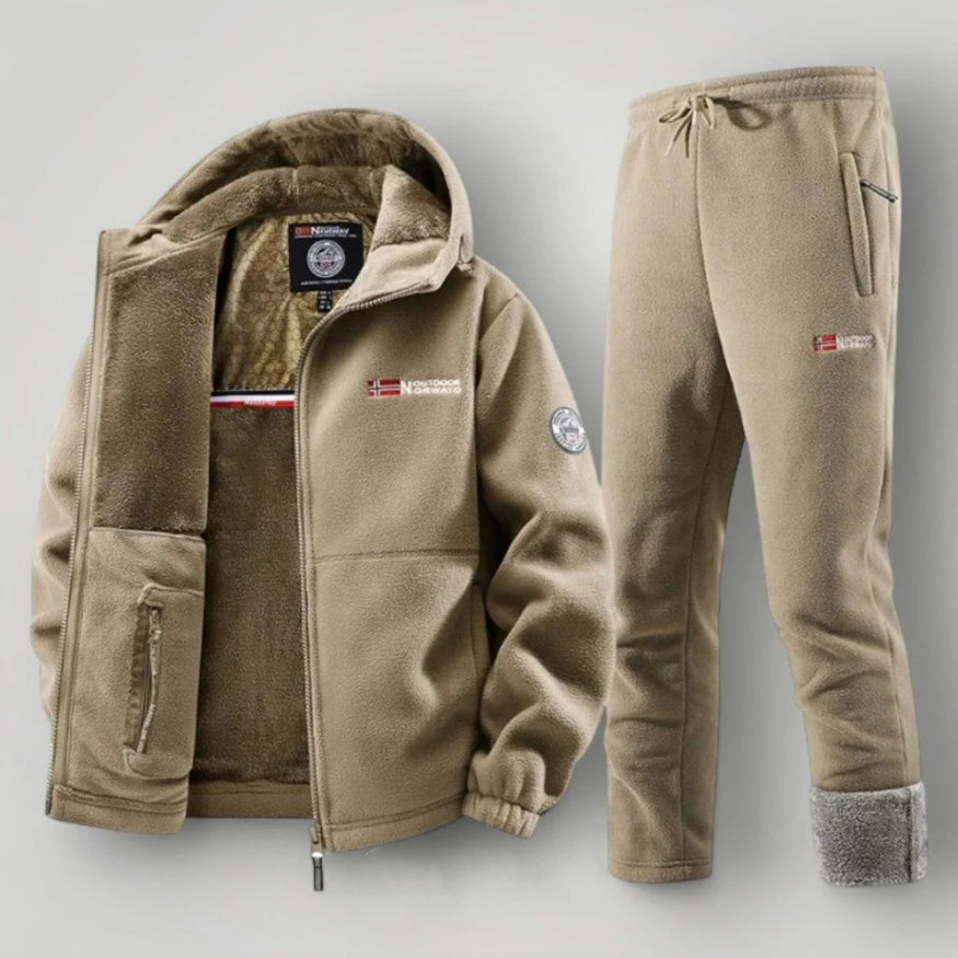 Men's Loose Casual Hooded And Velvet Printed Jacket