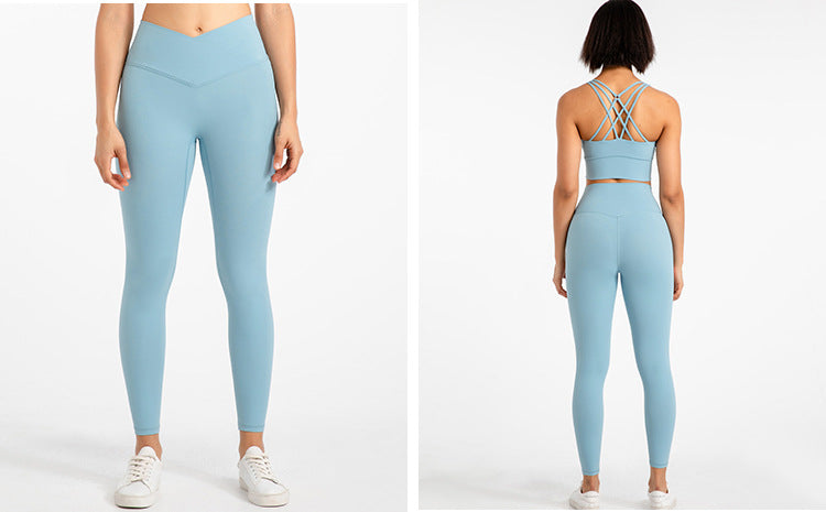 Nude Feel YogaCross Style No T-line Outer Wear Running Workout Ankle Length Pants