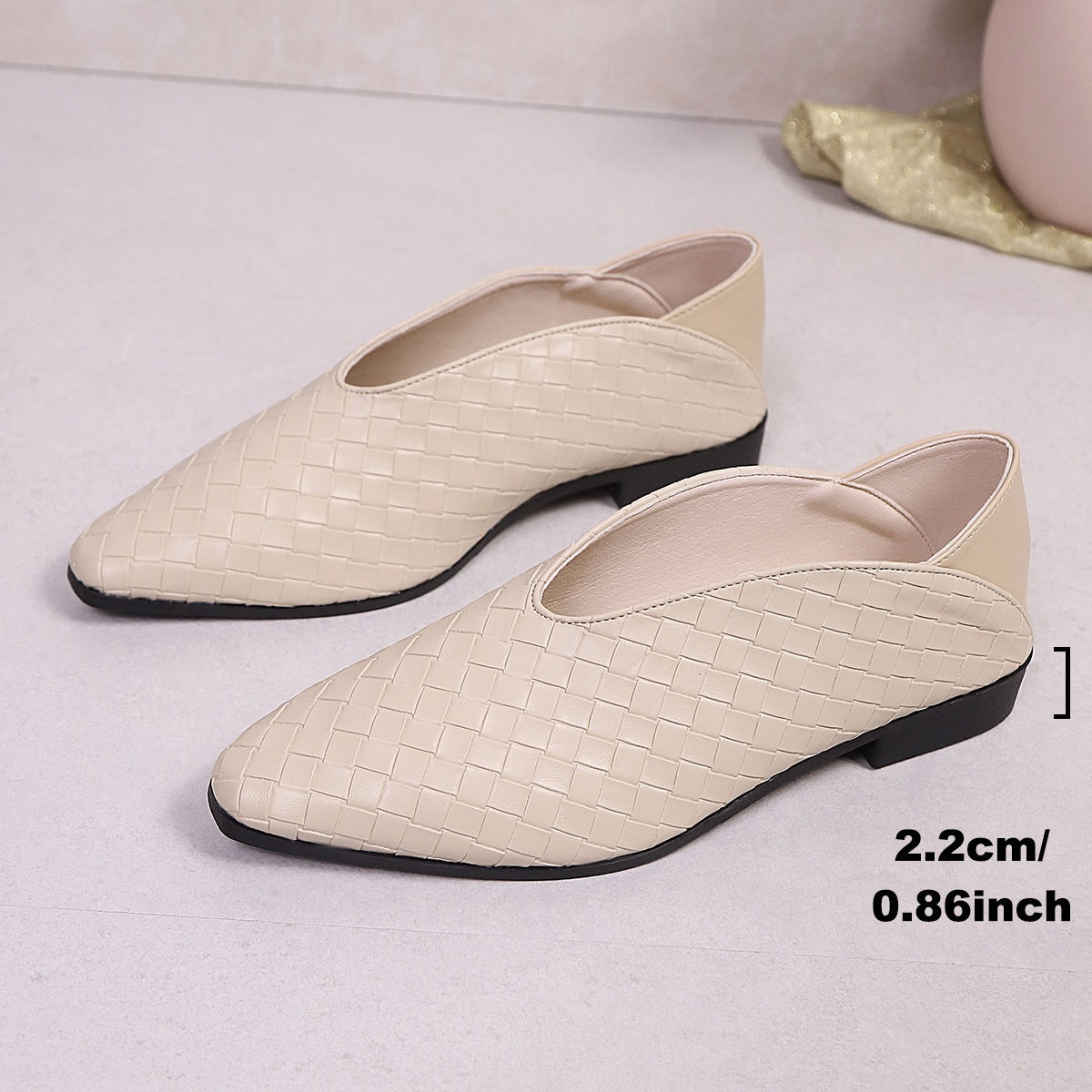 Womens V-shaped Toe Chunky Heel Elegant Versatile Pumps
