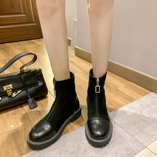Children's Single Boots Flat Small Short Fashion Thin