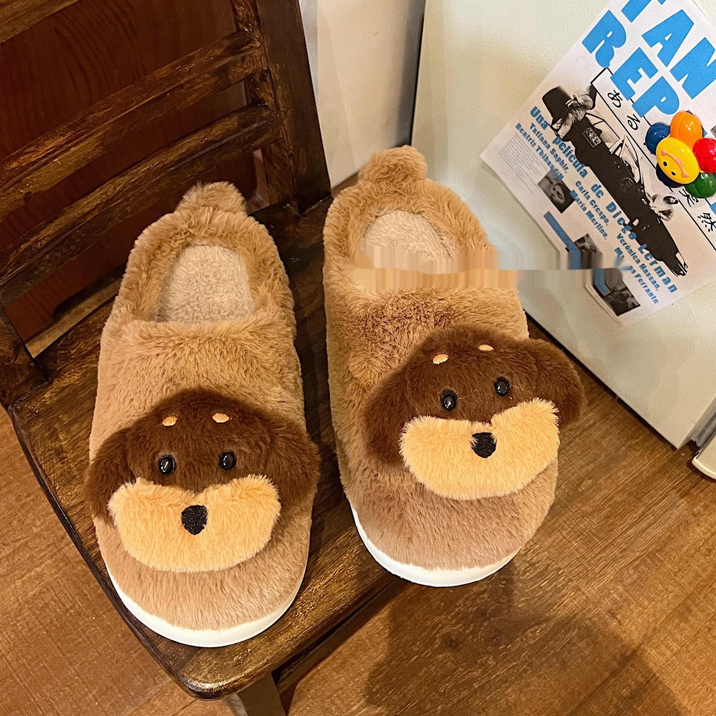 Ugly And Cute Sausage Puppy Plush Cotton Slippers Home Indoor Thickening Warm