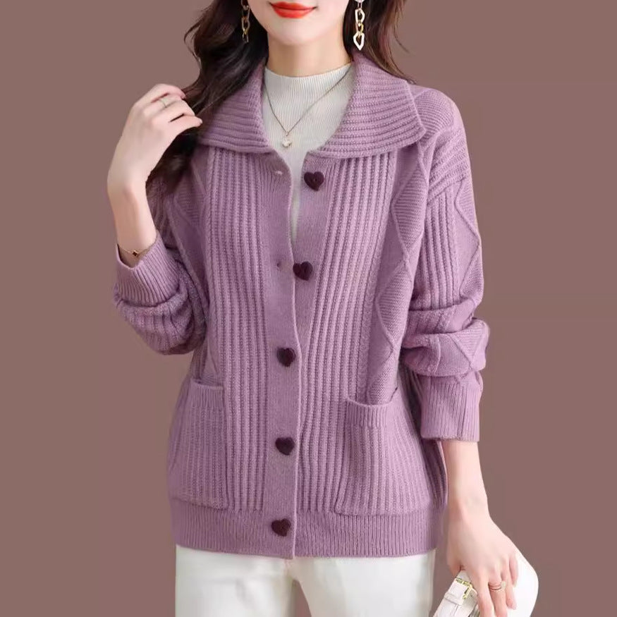 Outerwear Loose Casual Stretch Long Sleeve Sweater