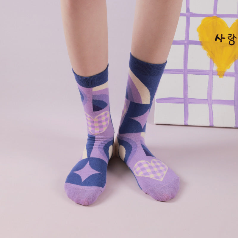 Cheerful Color Block Cute Japanese Style Korean Style Socks