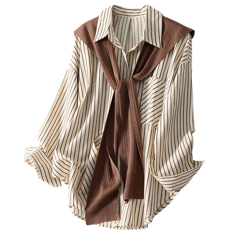 Shawl Design Niche Striped Shirt
