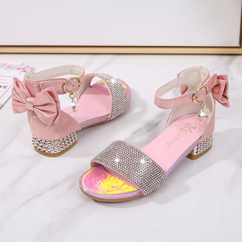 Girls Soft Sole Princess Shoes High Heel Sandals