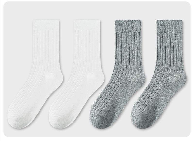 Men's Socks In Tube Pure Cotton Deodorant Solid Color