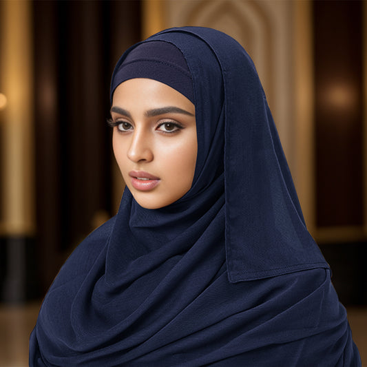New Wide-brimmed Modal Monochrome Simple Ethnic Headscarf For Women