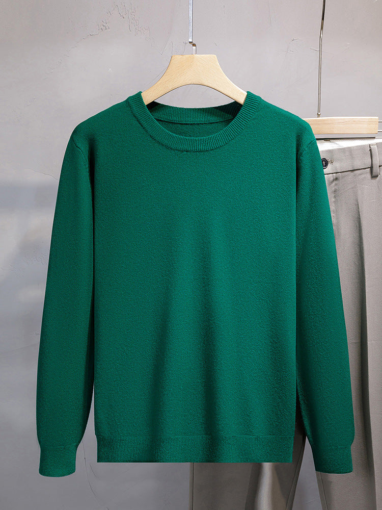 Mens Loose-fit Oversized Crew-neck Knit Sweater