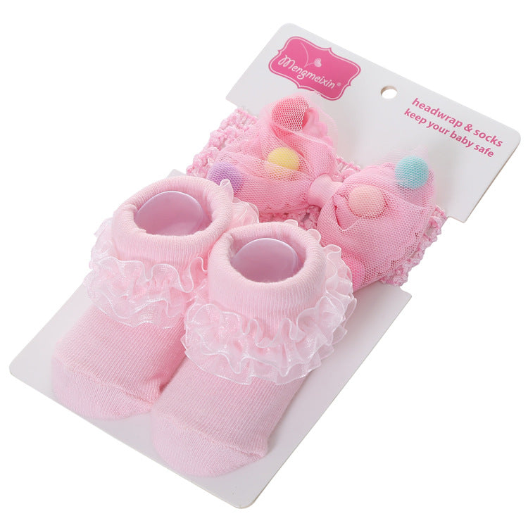 New Polka Dot Three-dimensional Hair Ball Flip Up Children's Socks