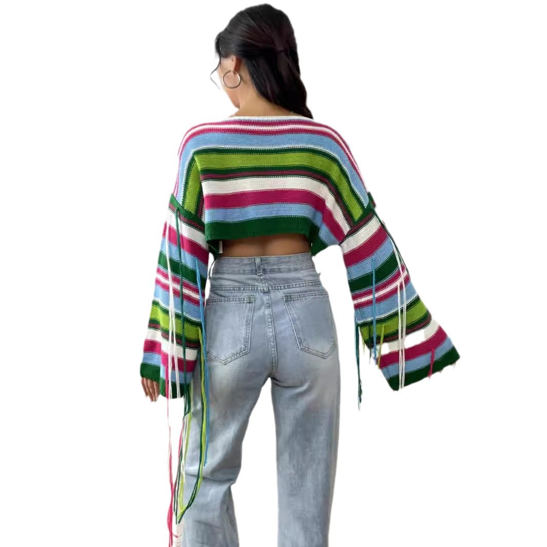 Ultra Short Midriff-baring Loose Sweater