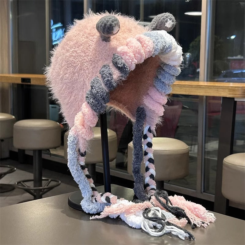 Cute Cartoon Little Monster Plush Hat For Women