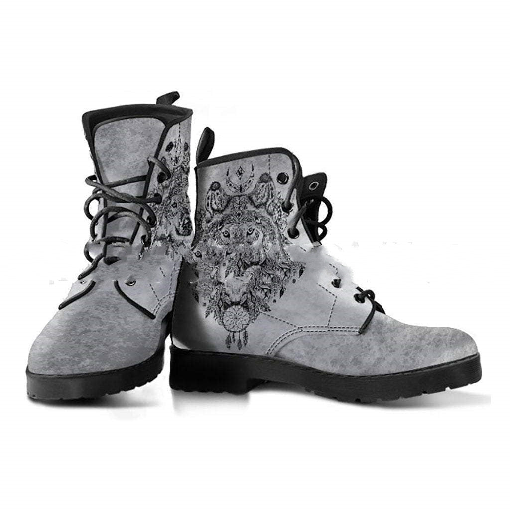 Digital Printed Autumn And Winter Women's High-top Skull Pattern Martin Boots