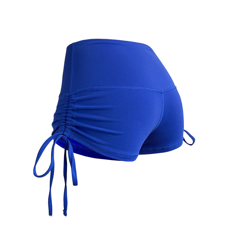 Fitness Yoga Shorts Women's Outer Wear Fitness Exercise Large Drawstring High Elastic Peach Hip