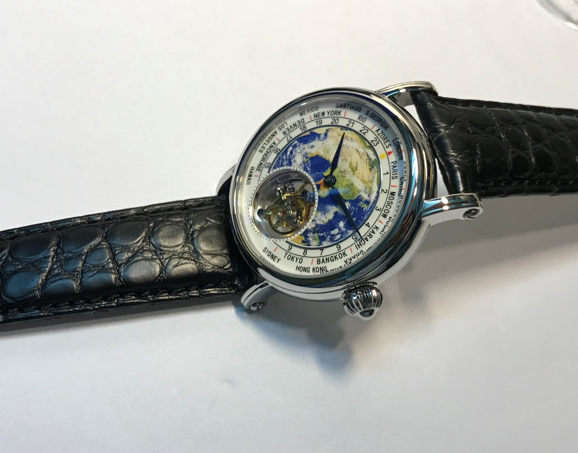 Globe Tourbillon Round Watch Fashion 3D