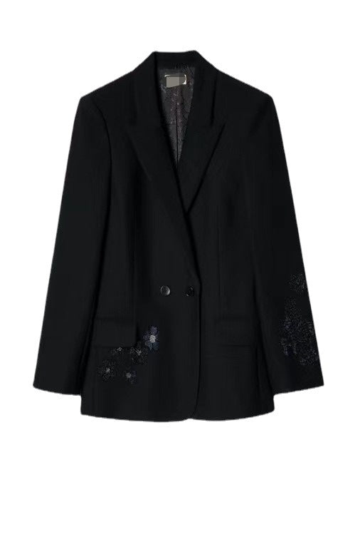 Women's New Heavy Industry Skull Butterfly Color Hot Diamond Jacket