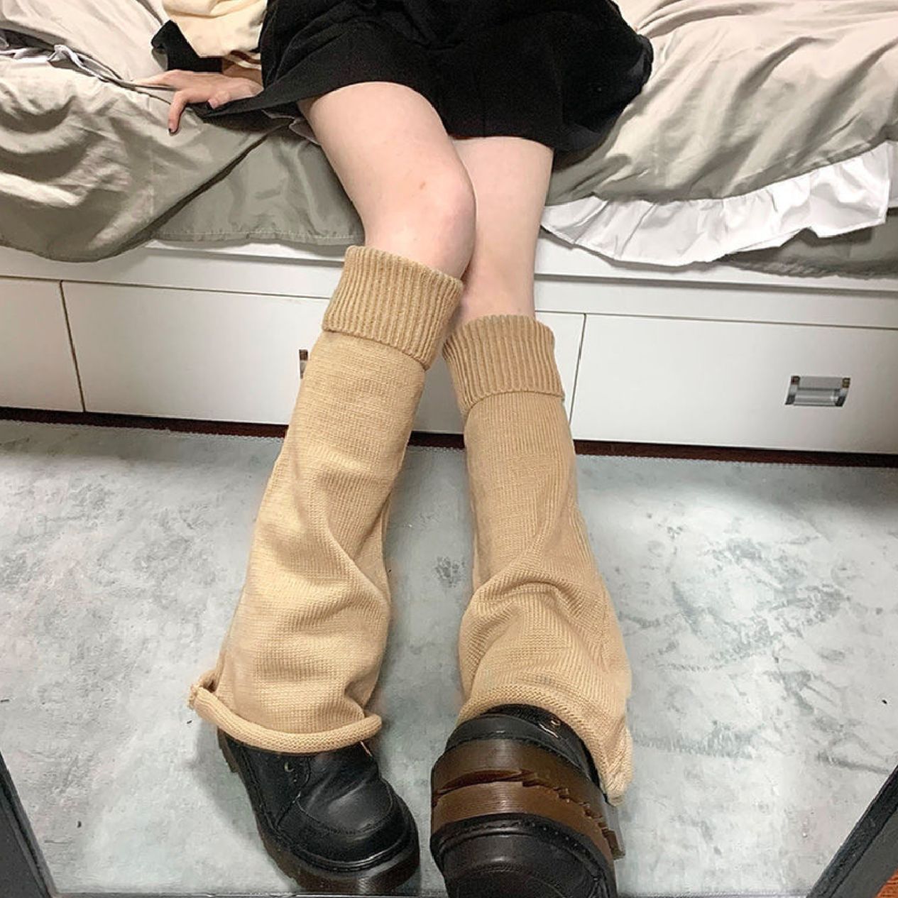 Thickened Schoolgirl Solid Color Pile Socks