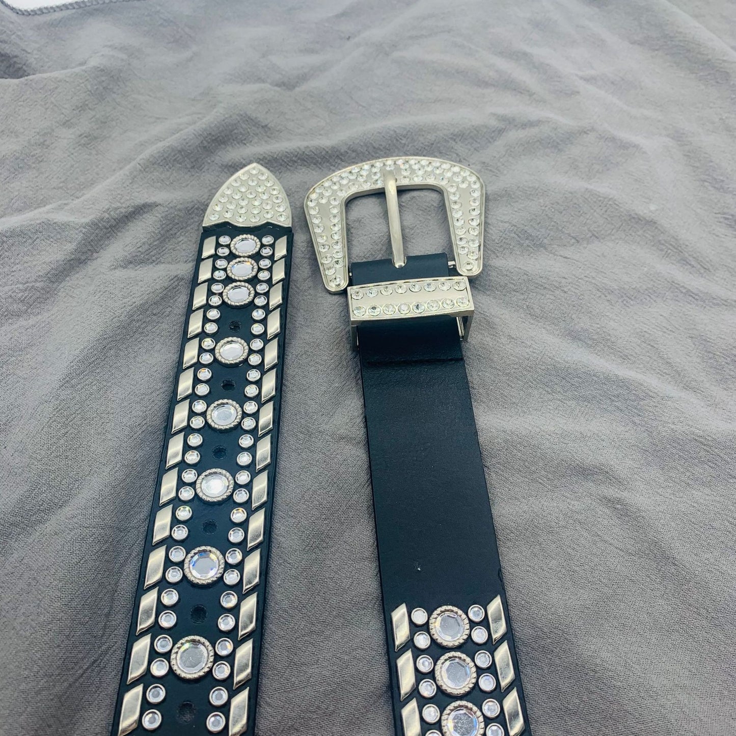 Women's Fashion Punk Rivet Rhinestone Belt