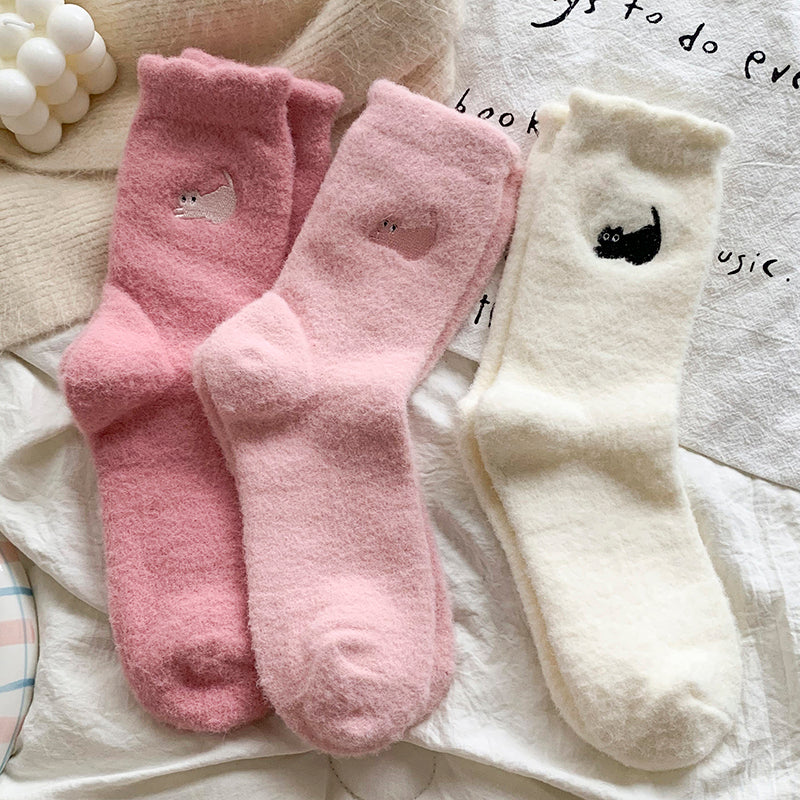 Women's Thick Thickened Plus Velvet Warm Mid-calf Length Socks