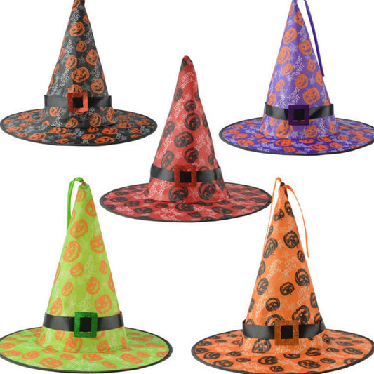Christmas Female Creative Printing Witch Hat Pendant