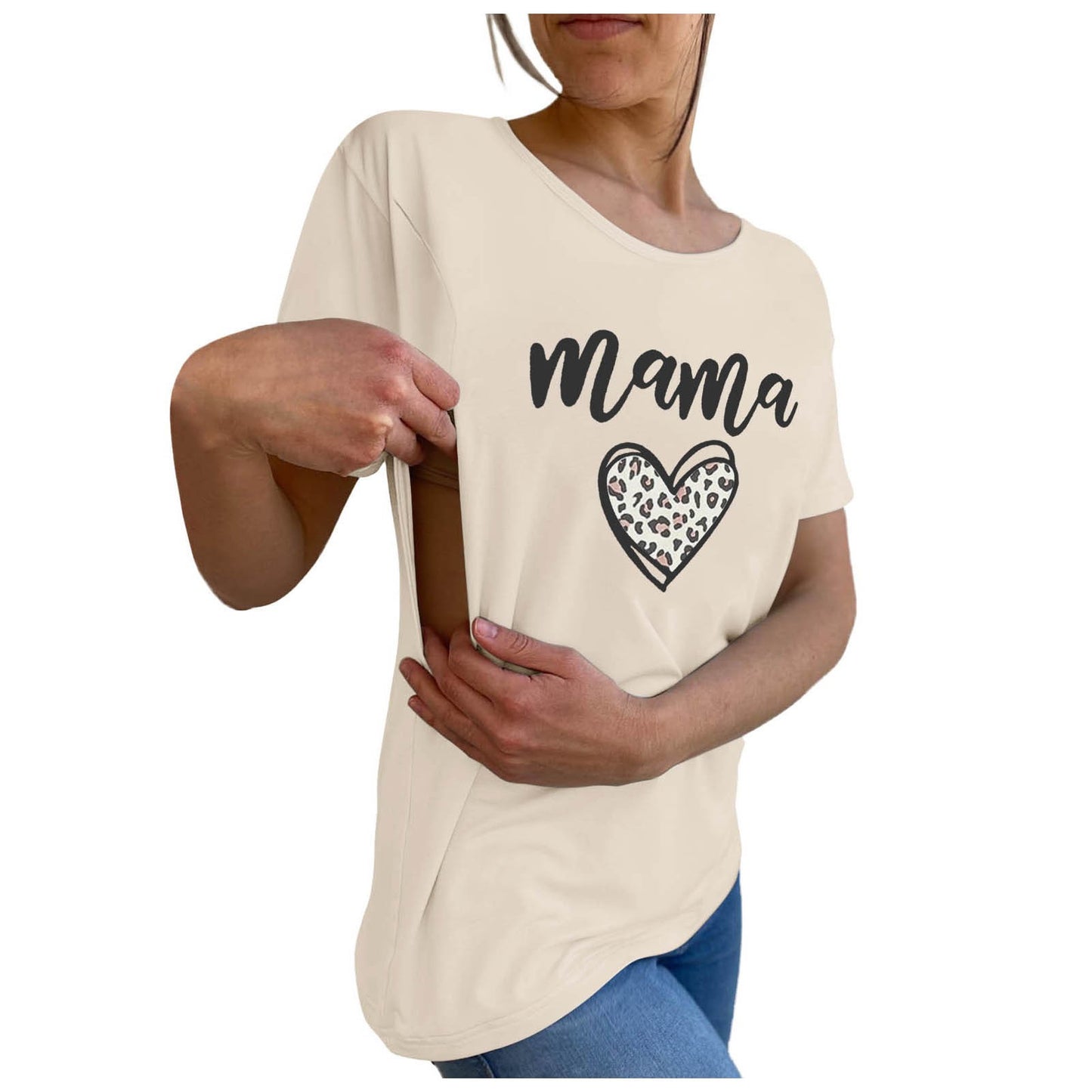 T-shirt til kvinder - kortærmet ventetoppen ammetøj