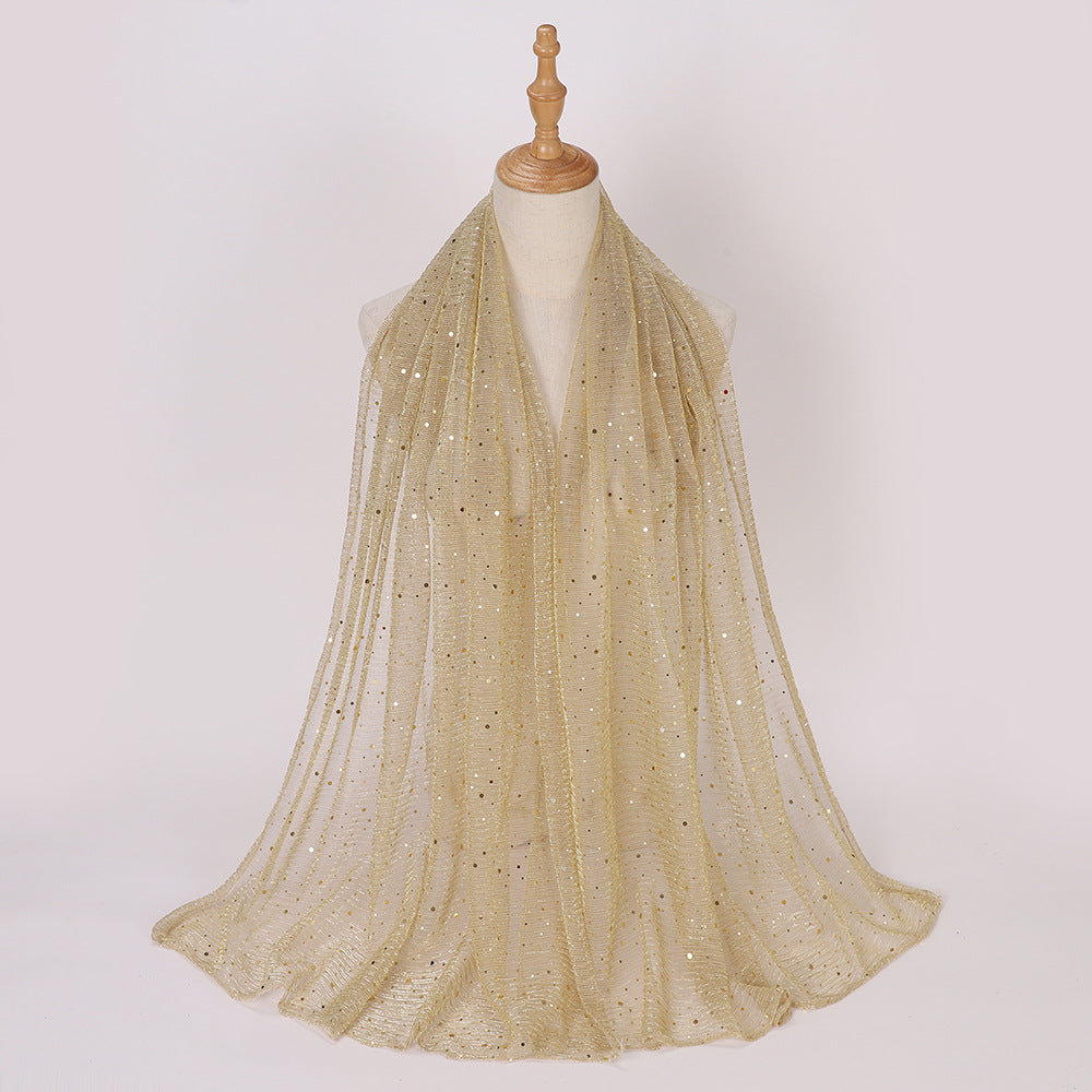 Closed-toe Sequined Shawl Scarf