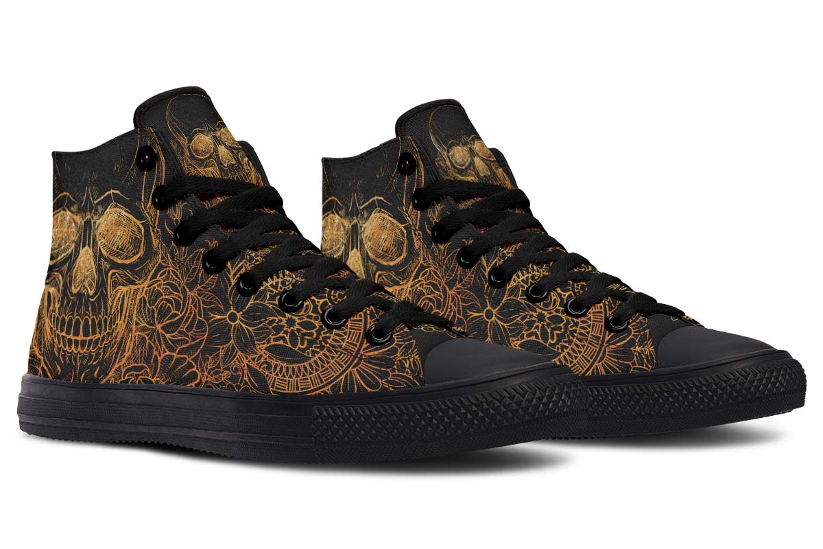Men's And Women's Fashion Color Printing High-top Canvas Shoes