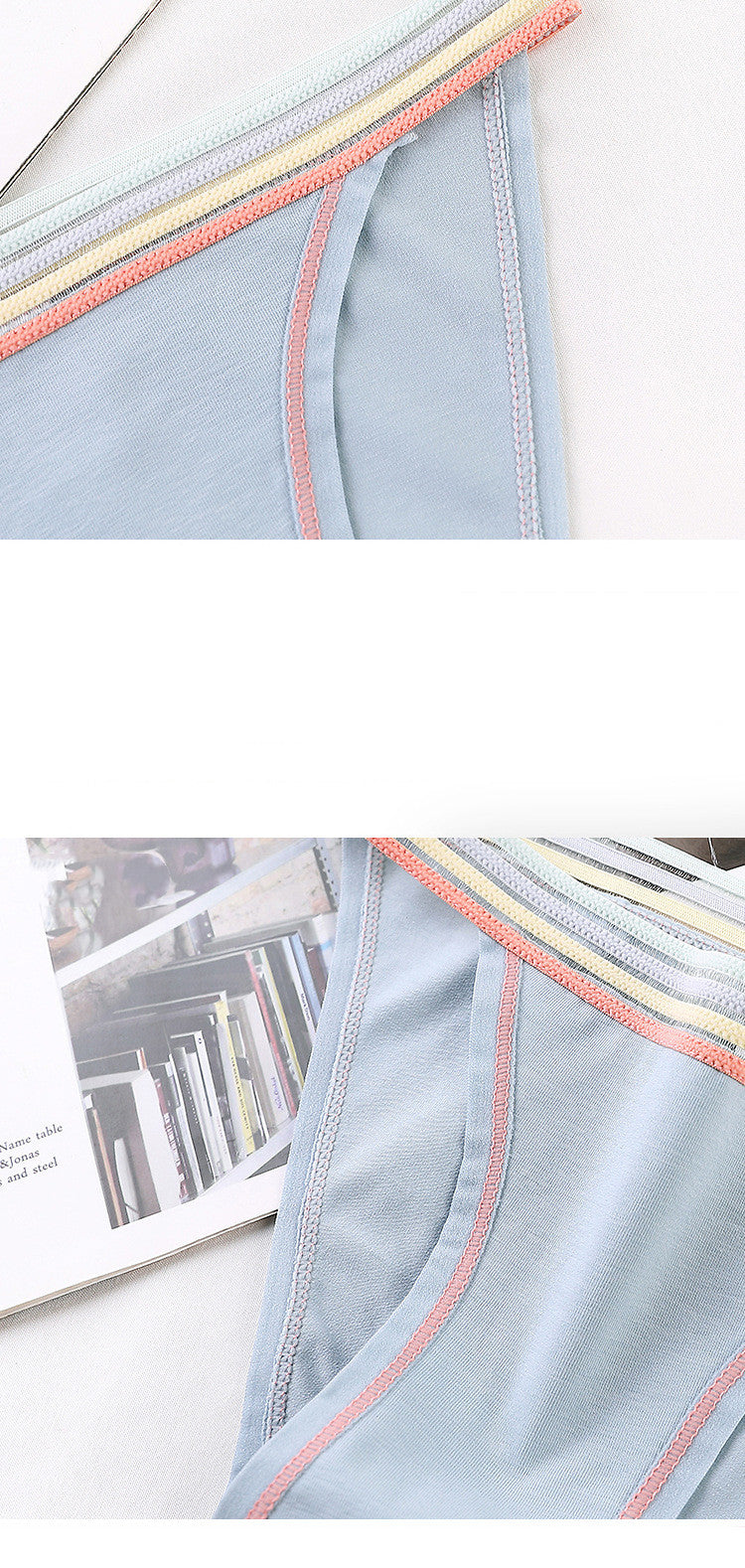 Women's Pure Cotton Antibacterial File Seamless Rainbow Belt Low Waist Shorts