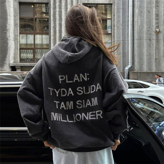 Hættetrøje til kvinder i løst streetwear-design