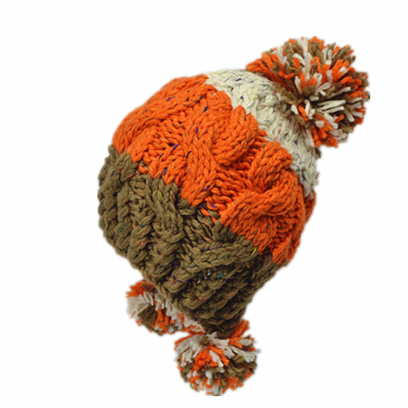 Three-color Stitching Back Wool Hat Pure Handmade