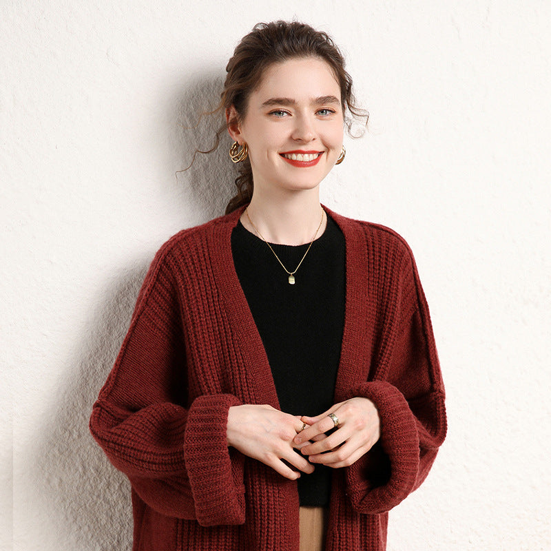 Loose Design Coarse Yarn Knitted Coat