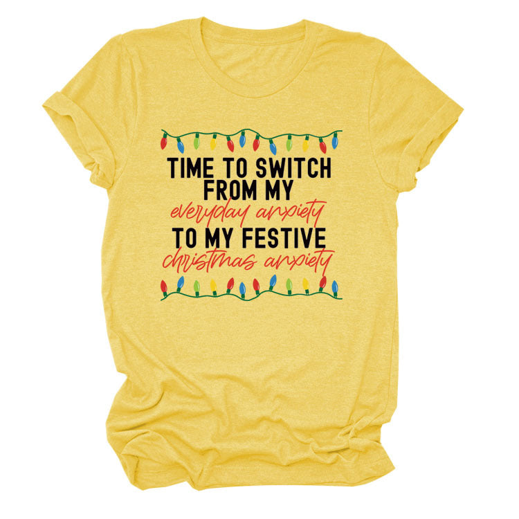 Pattern Printing Casual Short-sleeved T-shirt Women's Tops