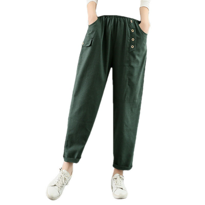 Women's Fashion Cotton Casual Cropped Pants