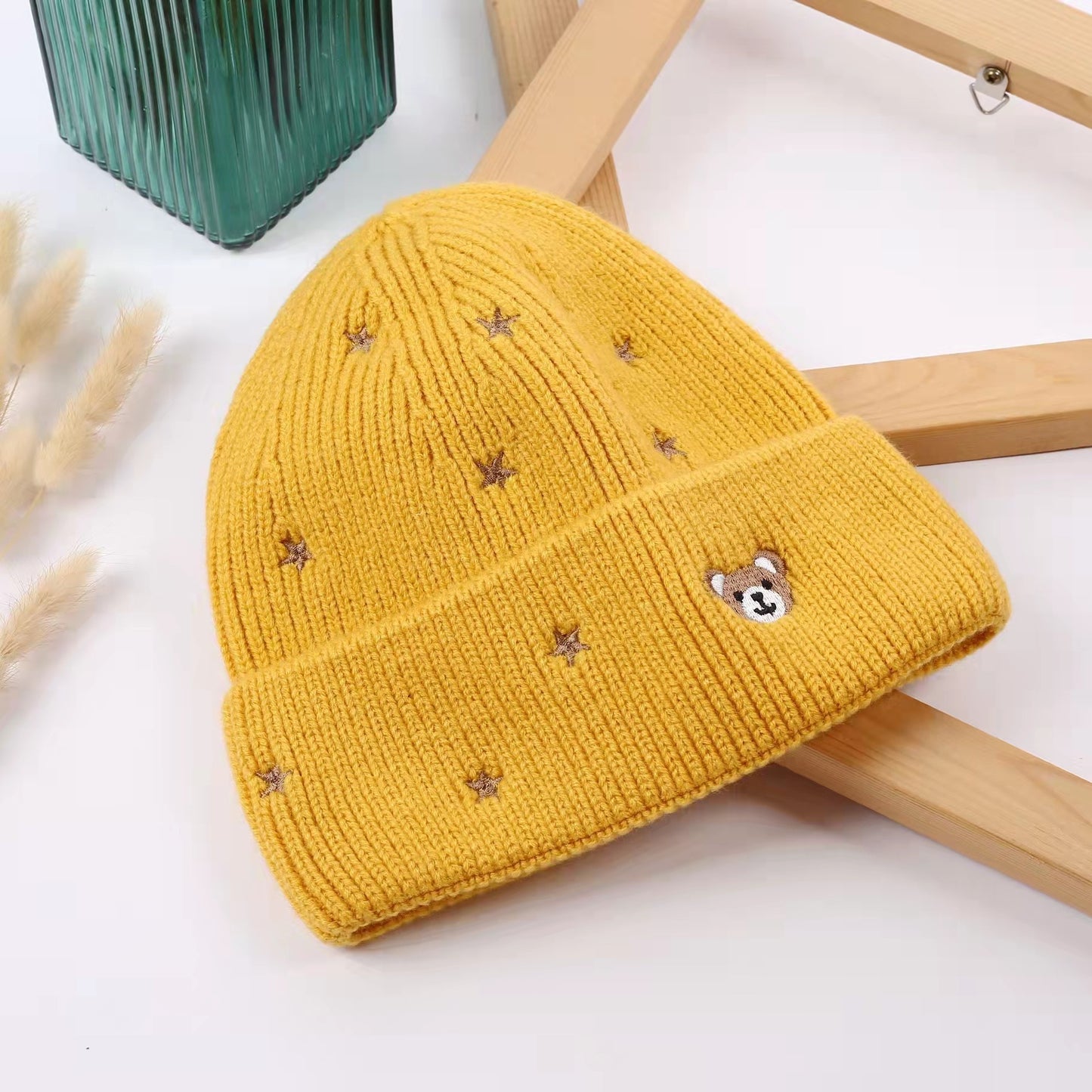 Ins Fashionable New Cute Teddy Bear Knitted Hat