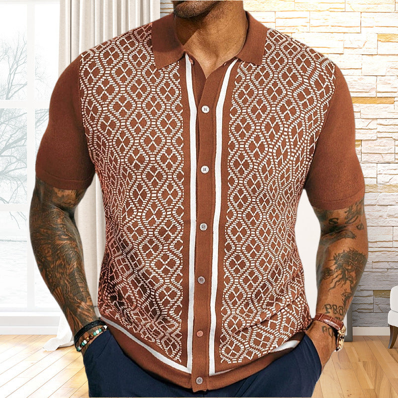European And American Style Men's Casual Jacquard Sweater