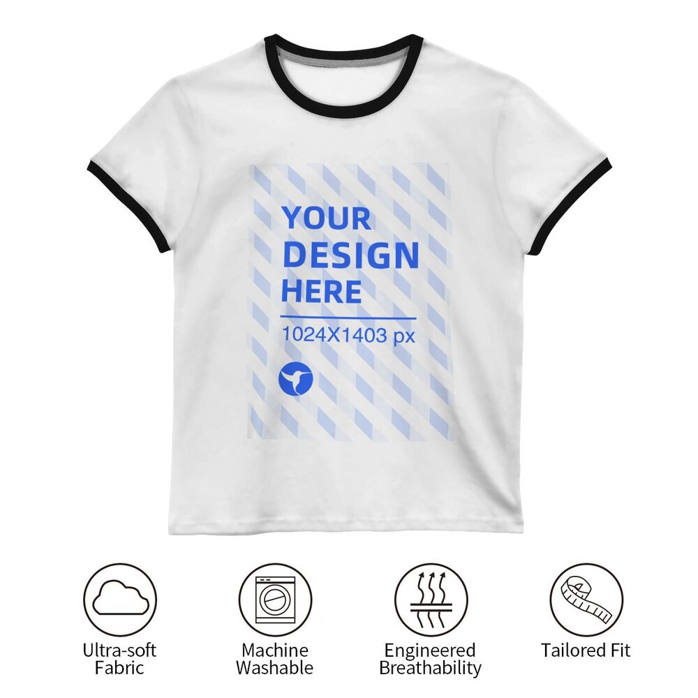 Løs T-shirt med kontrast og korte ærmer til unge