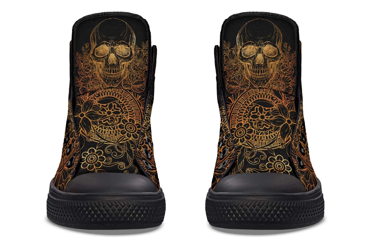 Men's And Women's Fashion Color Printing High-top Canvas Shoes