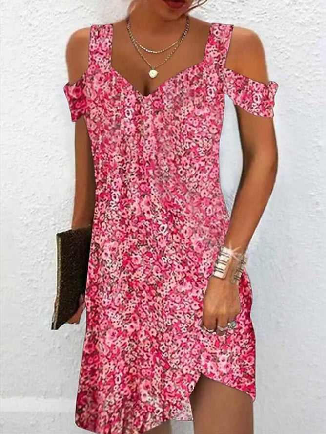 Women's Printed Slim Fitting Dress