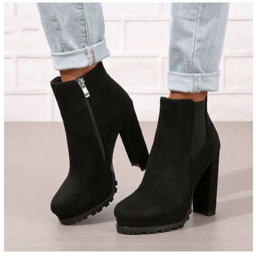 Round Head Leopard Print Martin Boots
